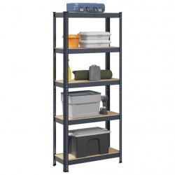 Étagère de rangement 5 niveaux Anthracite Acier bois ingénierie alsavelo