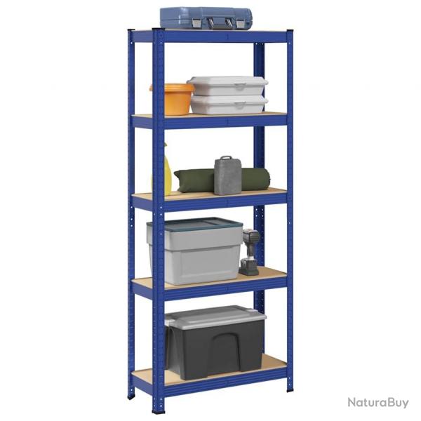 tagre de rangement  5 niveaux Bleu Acier et bois ingnierie alsavelo