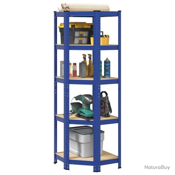 tagre d'angle  5 niveaux Bleu Acier et bois d'ingnierie alsavelo