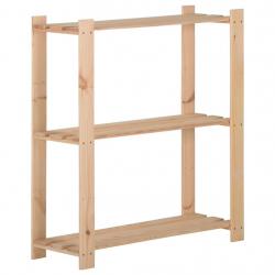Étagère de stockage 3 niveaux 80x28,5x90 cm Bois de pin massif alsavelo