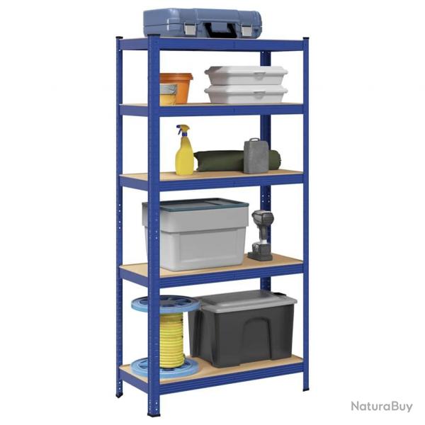 tagre de rangement  5 niveaux Bleu Acier et bois ingnierie alsavelo