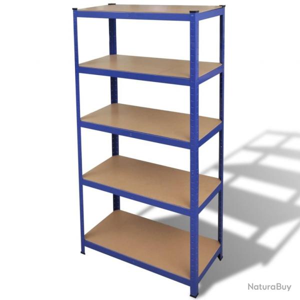 tagre de rangement  5 niveaux Bleu Acier et bois ingnierie alsavelo
