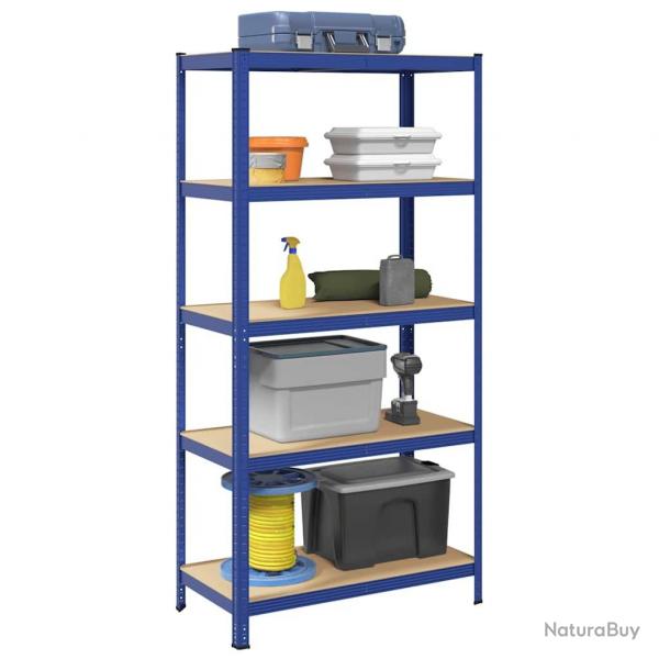 tagre de rangement  5 niveaux Bleu Acier et bois ingnierie alsavelo