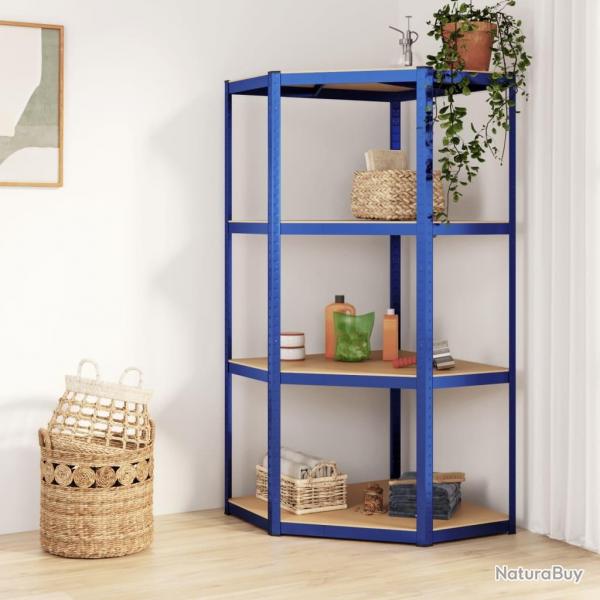 tagre d'angle  4 niveaux Bleu Acier et bois d'ingnierie alsavelo