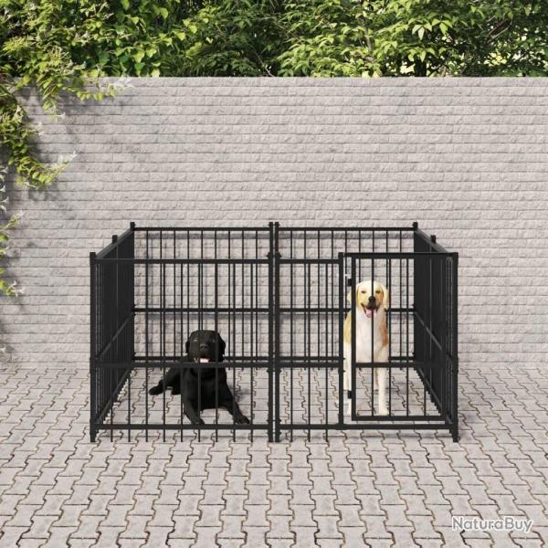 Chenil d'extrieur pour chiens Acier 3,75 m alsavelo