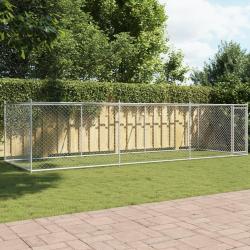 Cage pour chien avec porte gris 6x2x1,5 m acier galvanisé alsavelo