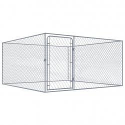 Chenil extérieur pour chiens Acier galvanisé 2x2x1 m alsavelo