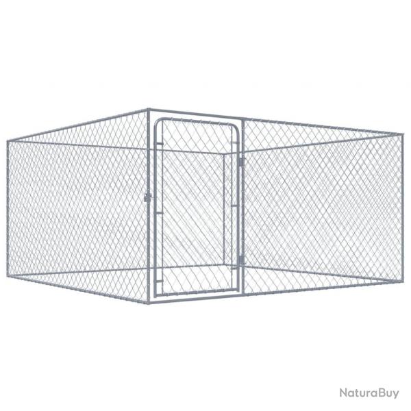 Chenil extrieur pour chiens Acier galvanis 2x2x1 m alsavelo