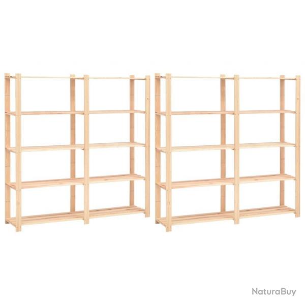 tagres de rangement  5 niveaux 2pcs 170x38x170 cm Pin 500 kg alsavelo
