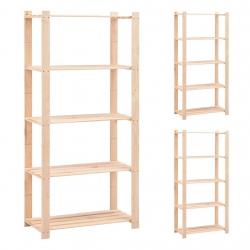 Étagères de rangement à 5 niveaux 3 pcs 80x38x170 cm Pin 250 kg alsavelo