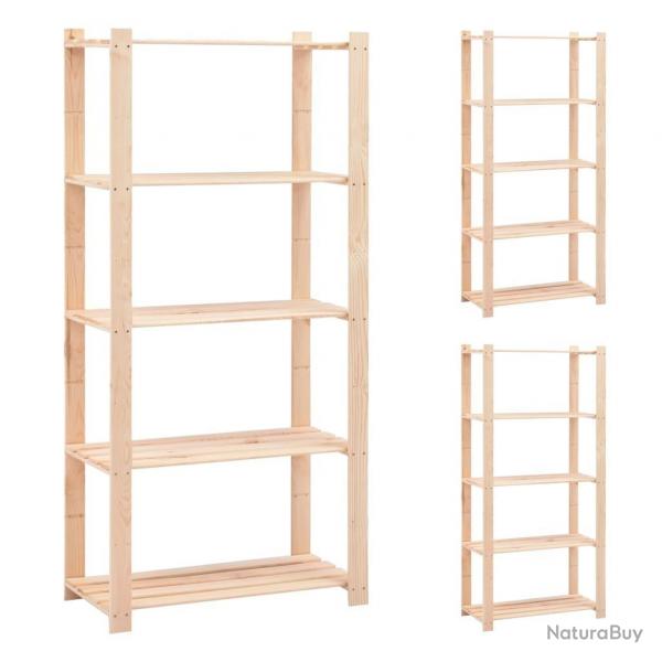 tagres de rangement  5 niveaux 3 pcs 80x38x170 cm Pin 250 kg alsavelo