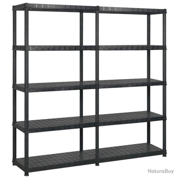 tagre de rangement  5 niveaux Noir 170x40x185 cm Plastique alsavelo