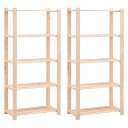 Étagères de rangement à 5 niveaux 2 pcs 80x38x170 cm 250 kg alsavelo
