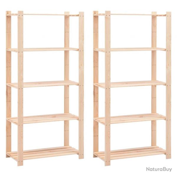 tagres de rangement  5 niveaux 2 pcs 80x38x170 cm 250 kg alsavelo