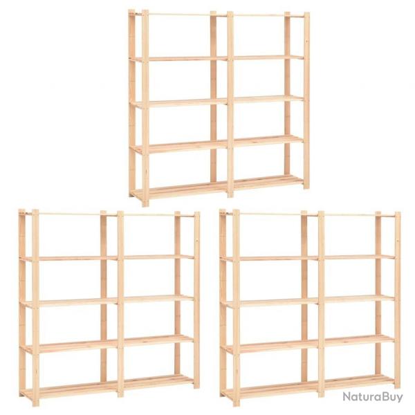 tagres de rangement  5 niveaux 3pcs 170x38x170 cm Pin 500 kg alsavelo