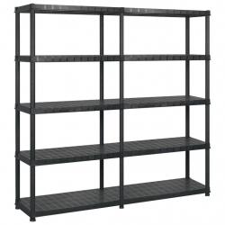 Étagère de rangement à 5 niveaux Noir 183x45,7x185 cm Plastique alsavelo