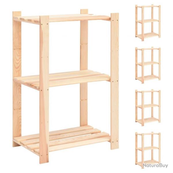 tagres de rangement  3 niveaux 5 pcs 60x38x90 cm Pin 150 kg alsavelo