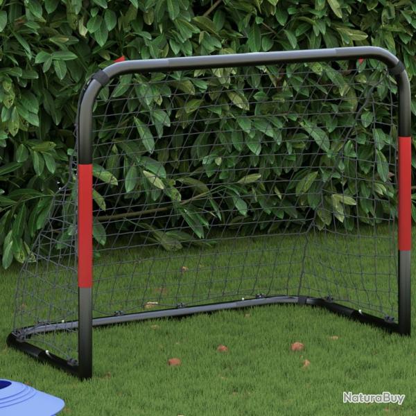 But de football avec filet rouge et noir 90x48x71 cm acier alsavelo