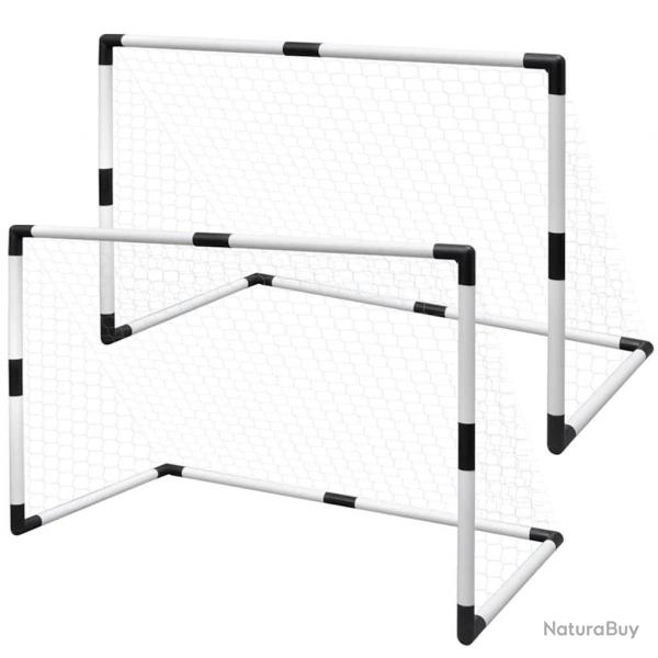 Set de mini-but de football poteau et filet enfants 2pcs 91,5x48x61 cm alsavelo