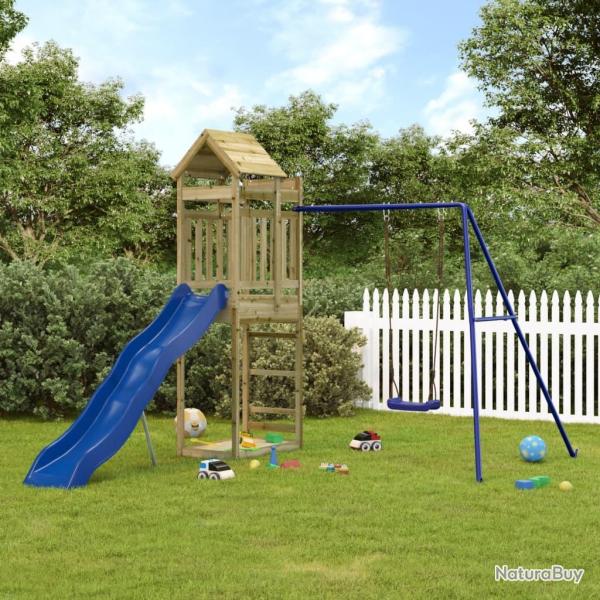 Aire de jeux d'extrieur bois de pin imprgn alsavelo