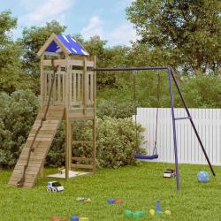 Aire de jeux d'ext&eacute;rieur bois de pin impr&eacute;gn&eacute;