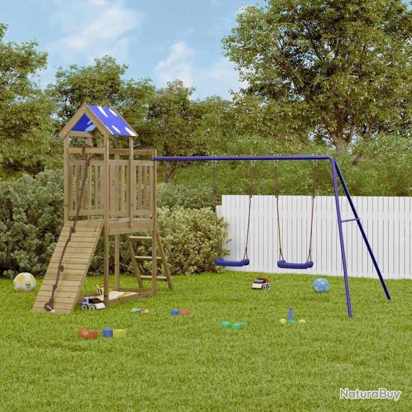 Aire de jeux d'extrieur bois de pin imprgn alsavelo