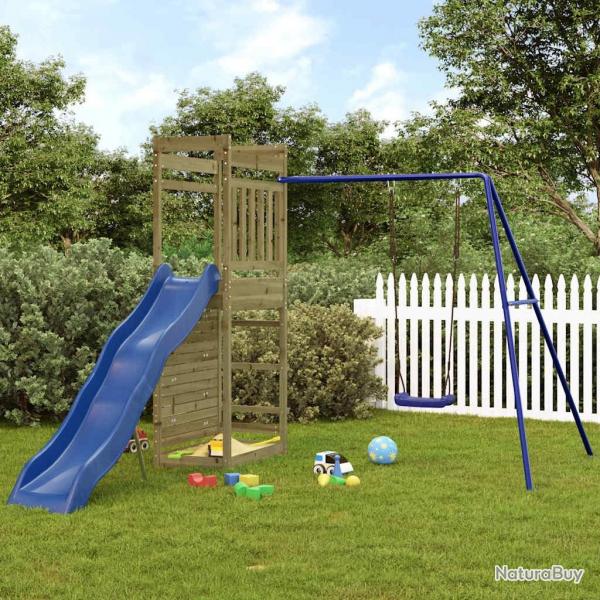 Aire de jeux d'extrieur bois de pin imprgn alsavelo