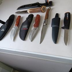 Lot de 5 couteaux de chasse à vendre ou à échanger