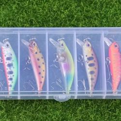 Leurres Dur Minnow Lot de 5 Pièces 5.8 cm 5.1grammes pour La Pèche a la Truite