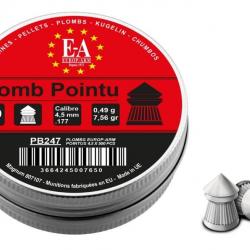 Plombs EUROPARM tête pointue cal.4.5 par 1500