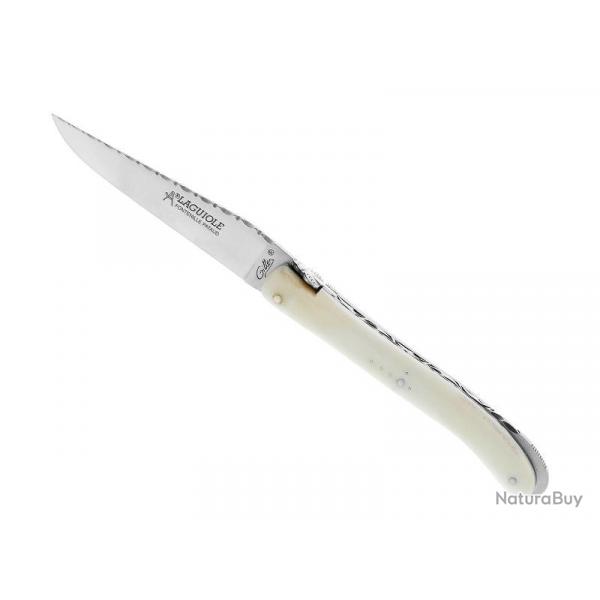 LAGUIOLE GILLES NATURE PLEIN MANCHE OS 12CM GUILLOCHE INOX