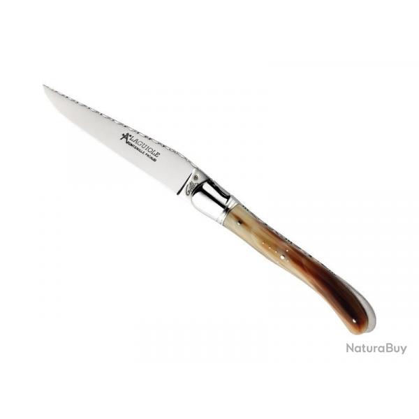 LAGUIOLE GILLES NATURE POINTE CORNE BLONDE 12CM GUILLOCHE