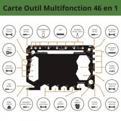 Carte Multifonction 46 en 1 Outil Portable EDC Quotidien Camping Survie Randonnée