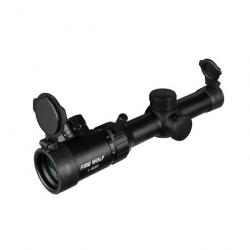 Lunette de visée 1-4X20 Réticule Rouge Vert *Enchère* Colliers Rail 11mm Tir Airsoft Chasse FireWolf