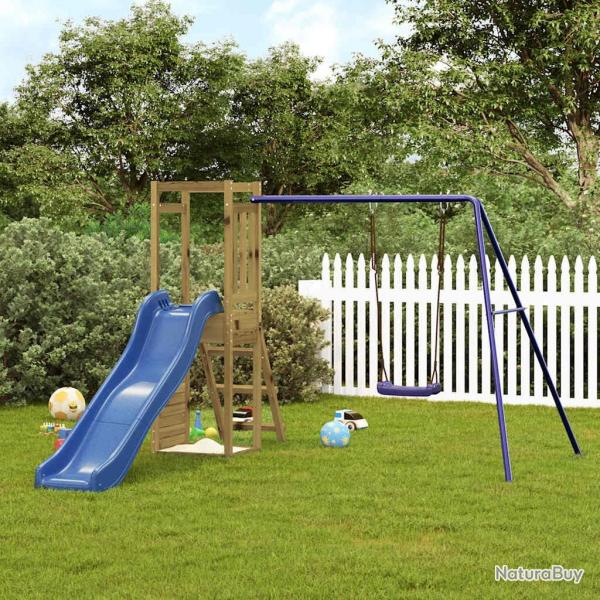 Aire de jeux d'extrieur bois de pin imprgn alsavelo