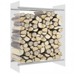 Portant de bois chauffage Transparent 80x35x100 cm Verre trempé alsavelo