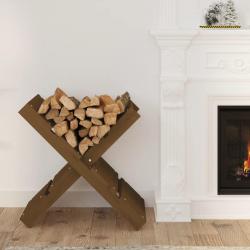 Porte-bûches Marron miel 47x39,5x48 cm Bois massif de pin alsavelo
