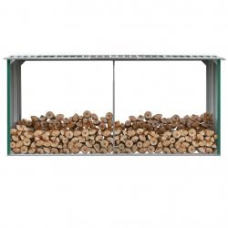 Abri de stockage de bois Acier galvanisé 330x92x153 cm Vert alsavelo