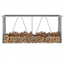 Abri de stockage à bois Acier galvanisé 330x84x152cm Anthracite alsavelo