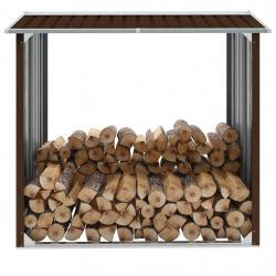 Abri de stockage de bois Acier galvanisé 172x91x154 cm Marron alsavelo