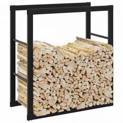 Portant de bois de chauffage noir 55x30x61 cm acier alsavelo