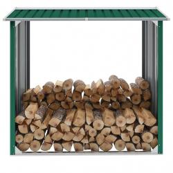 Abri de stockage de bois Acier galvanisé 172x91x154 cm Vert alsavelo