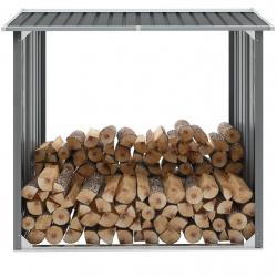 Abri de stockage de bois Acier galvanisé 172x91x154 cm Gris alsavelo