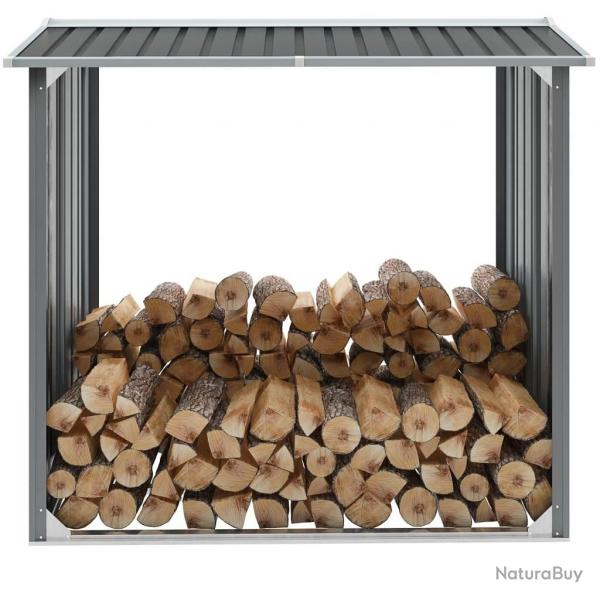 Abri de stockage de bois Acier galvanis 172x91x154 cm Gris alsavelo