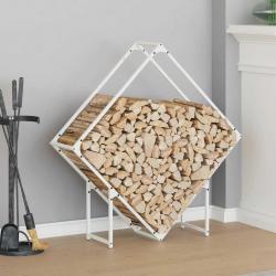Portant de bois chauffage blanc 100x25x100 cm alsavelo
