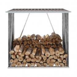 Abri de stockage de bois Acier galvanisé 163x83x154 cm Marron alsavelo