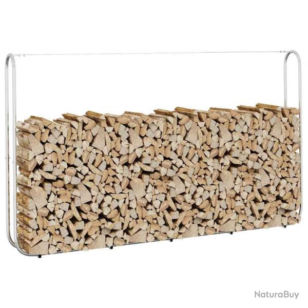 Portant de bois de chauffage 250x25x150 cm acier galvanis alsavelo