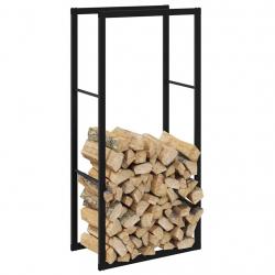 Portant de bois de chauffage noir 55x30x116 cm acier alsavelo