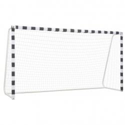 But de football 300x160x90 cm Métal Noir et blanc alsavelo