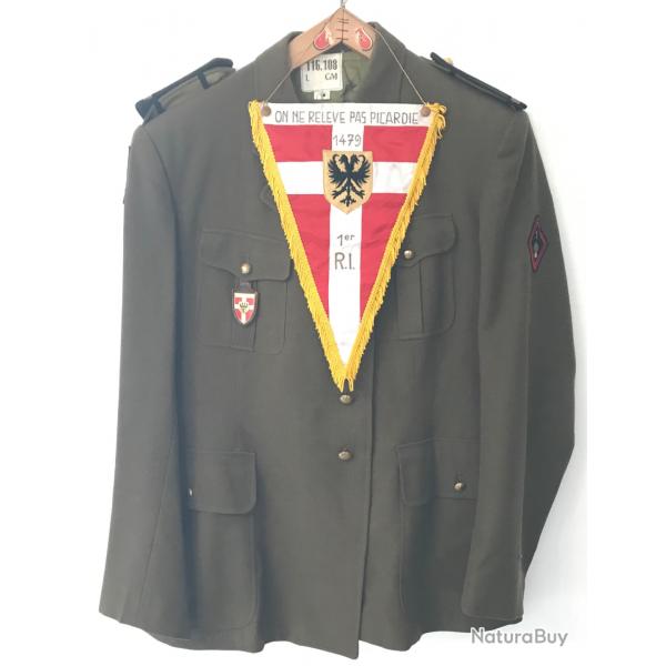 Fanion & Tenue Uniforme UTAH  - 1966 - Sous Lieutenant 1er Regiment d'Infanterie - 1971/72